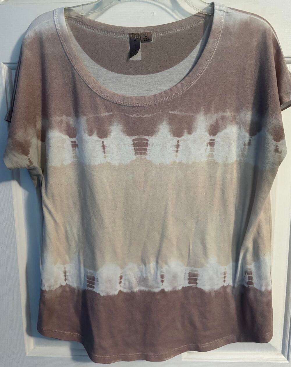Misia M Earthy Mauve Tie Dye Cap Sleeve Top
